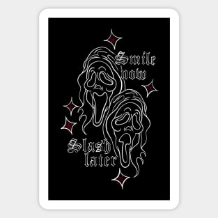 Scream Smile Now Slash Later Dark Edition Sticker